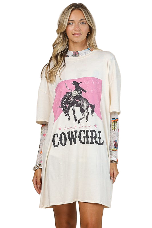 Buffalo Belle - Womens Cowgirls Shirt Dress White