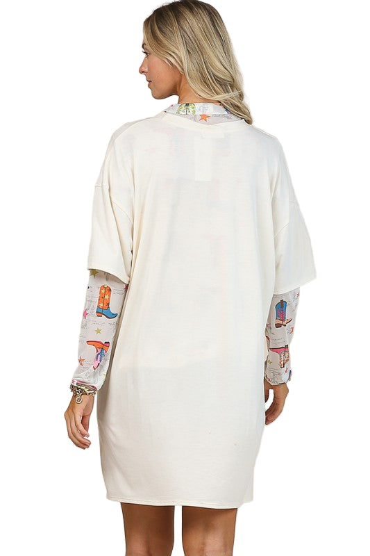 Buffalo Belle - Womens Cowgirls Shirt Dress White