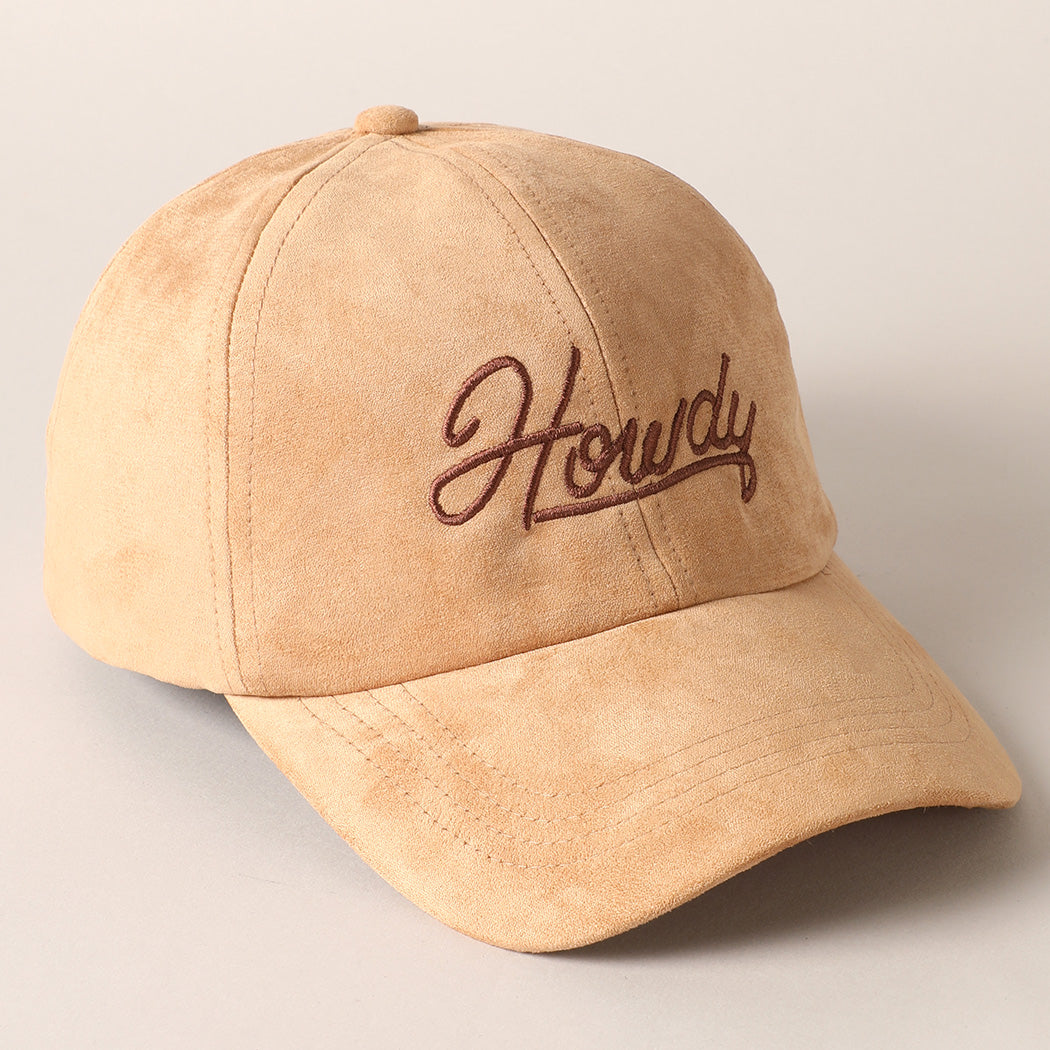 Buffalo Belle - Beige Suede Howdy Baseball Cap