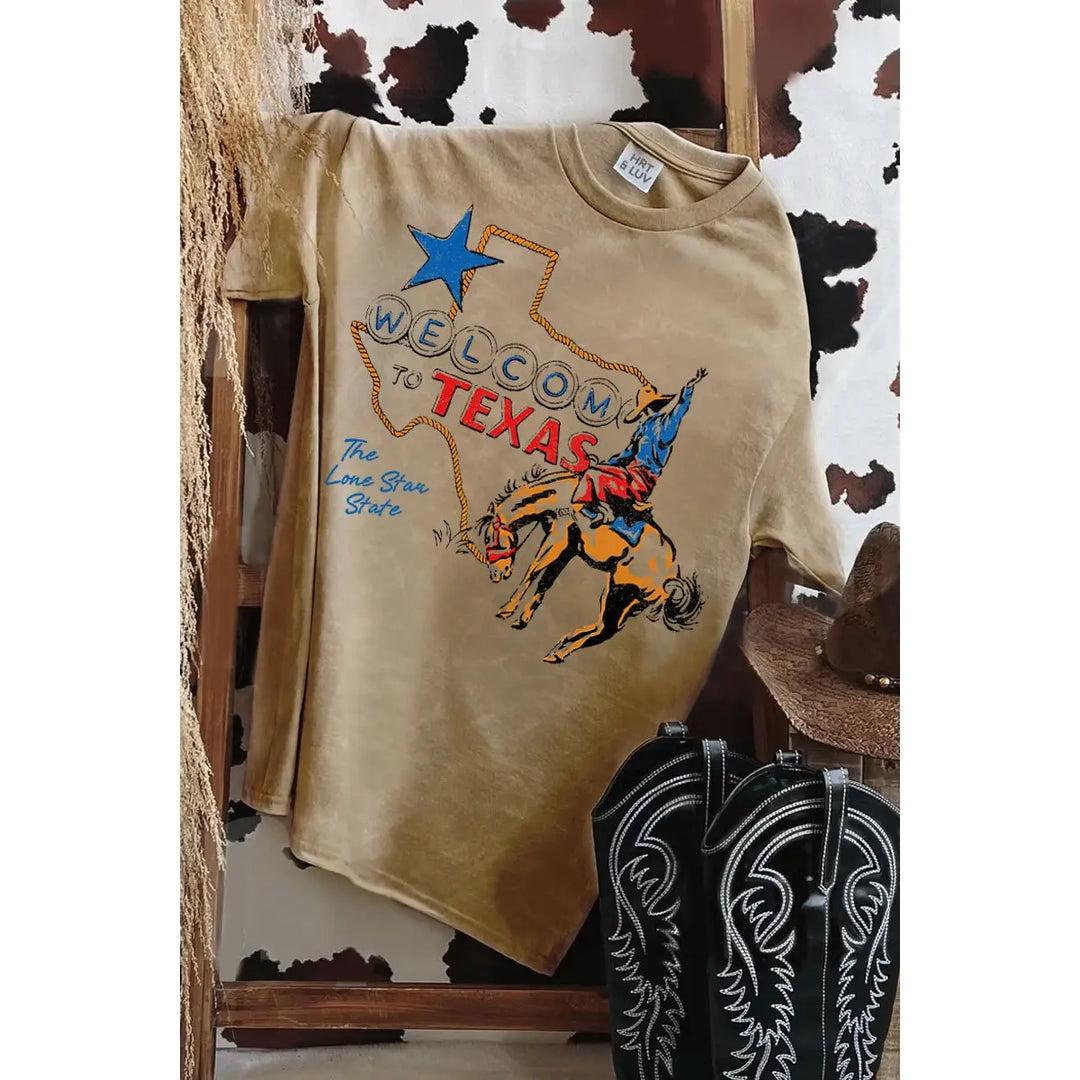 Buffalo Belle - Welcome To Texas Tan Graphic Tee