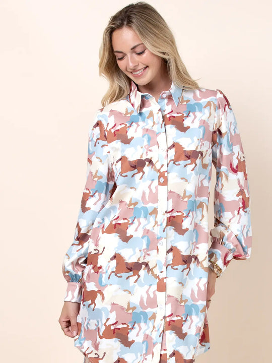 Buffalo Belle - Womens Bella Multi Color Horse Dress