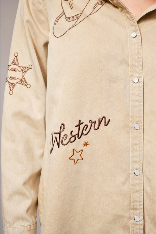 Buffalo Belle - Western Embroidered Snap Button Shirt