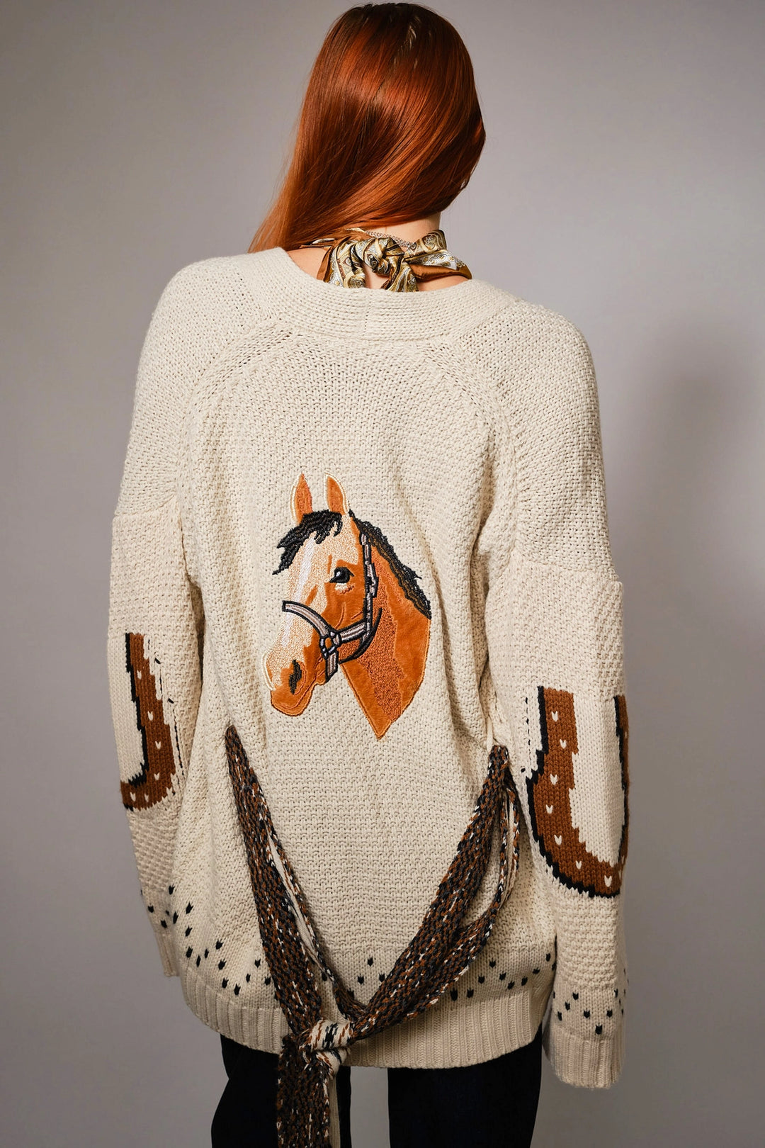 Buffalo Belle - Womens Western Horse Belted Cardigan