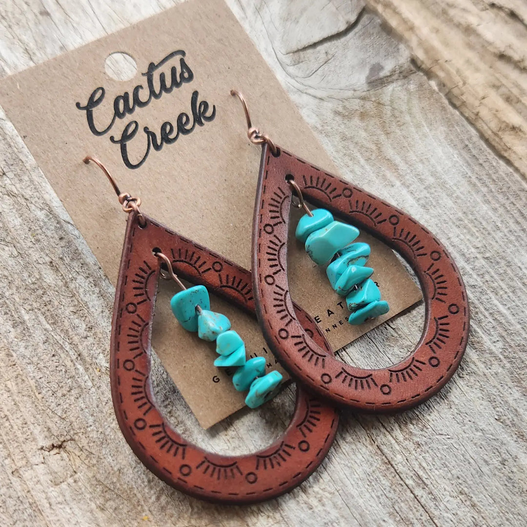 Cactus Creek - Cassidy Tooled Leather Earrings