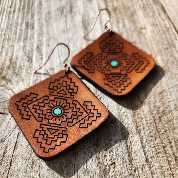 Cactus Creek - Jacy Tooled Leather Earrings