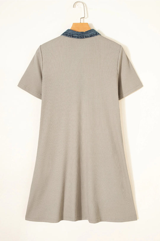 Buffalo Belle - Women's Denim Knit Polo Collar Dress