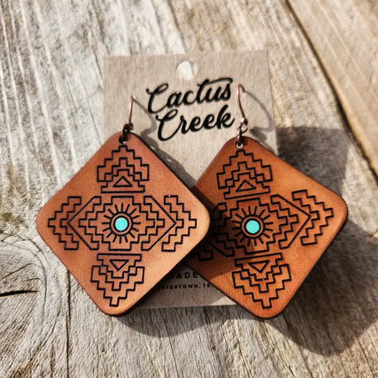 Cactus Creek - Jacy Tooled Leather Earrings
