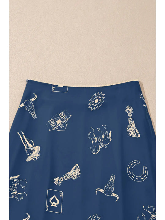 Buffalo Belle - Navy Western Lace Maxi Skirt