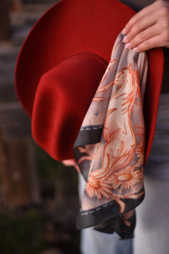 Wild Rag - Gingham Mustang Silk Scarf