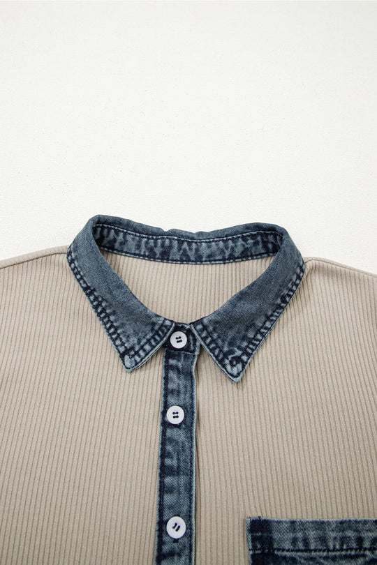 Buffalo Belle - Women's Denim Knit Polo Collar Dress