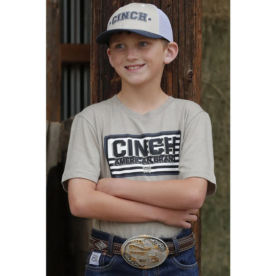 Cinch - Boys Cinch Khaki Logo Tee