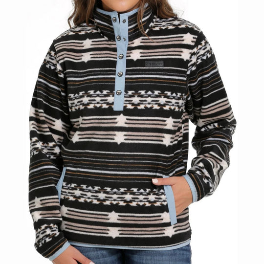 Cinch - Womens 1/2 Snap Fleece Blue/Blk