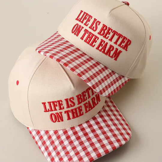 Buffalo Belle - Red Gingham Better On Farm Cap