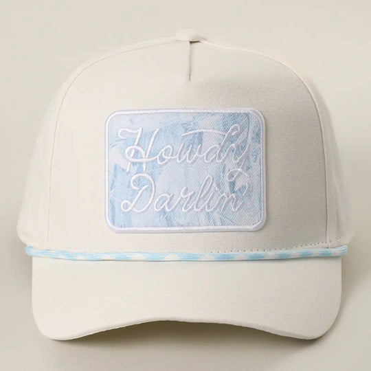 Buffalo Belle - Howdy Darlin' Blue Embroidered Patch Rope Cap