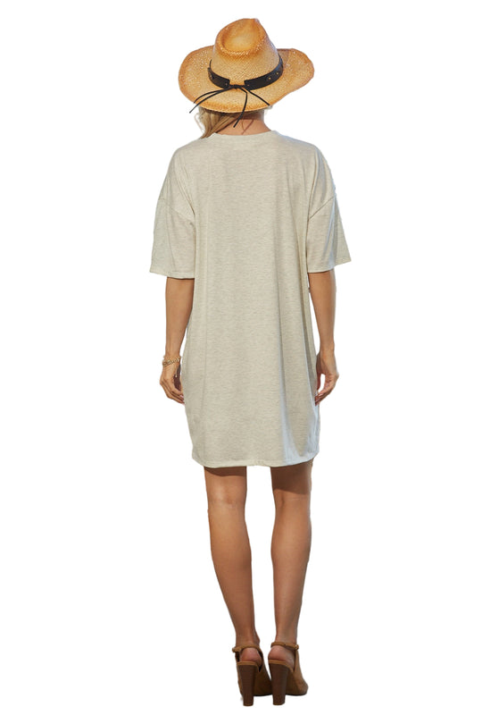 Buffalo Belle - Womens Rodeo Shirt Dress Oatmeal