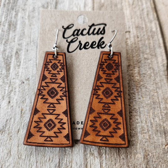 Cactus Creek - Yuma Tooled Leather Earrings