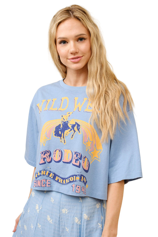 Buffalo Belle - Womens Wild West Blue Graphic Tee