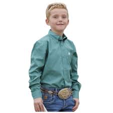 Cinch - Boys Solid Green Arena Shirt