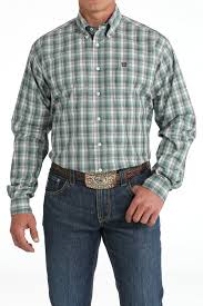 Cinch - Mens Green Plaid Arena Shirt