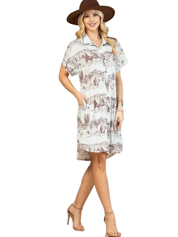 Buffalo Belle - Womens Western Button Down Dress