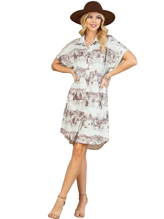 Buffalo Belle - Womens Western Button Down Dress