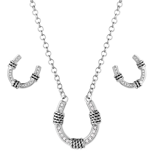 Montana Silversmith - Roped Horseshoe Crystal Jewellery Set