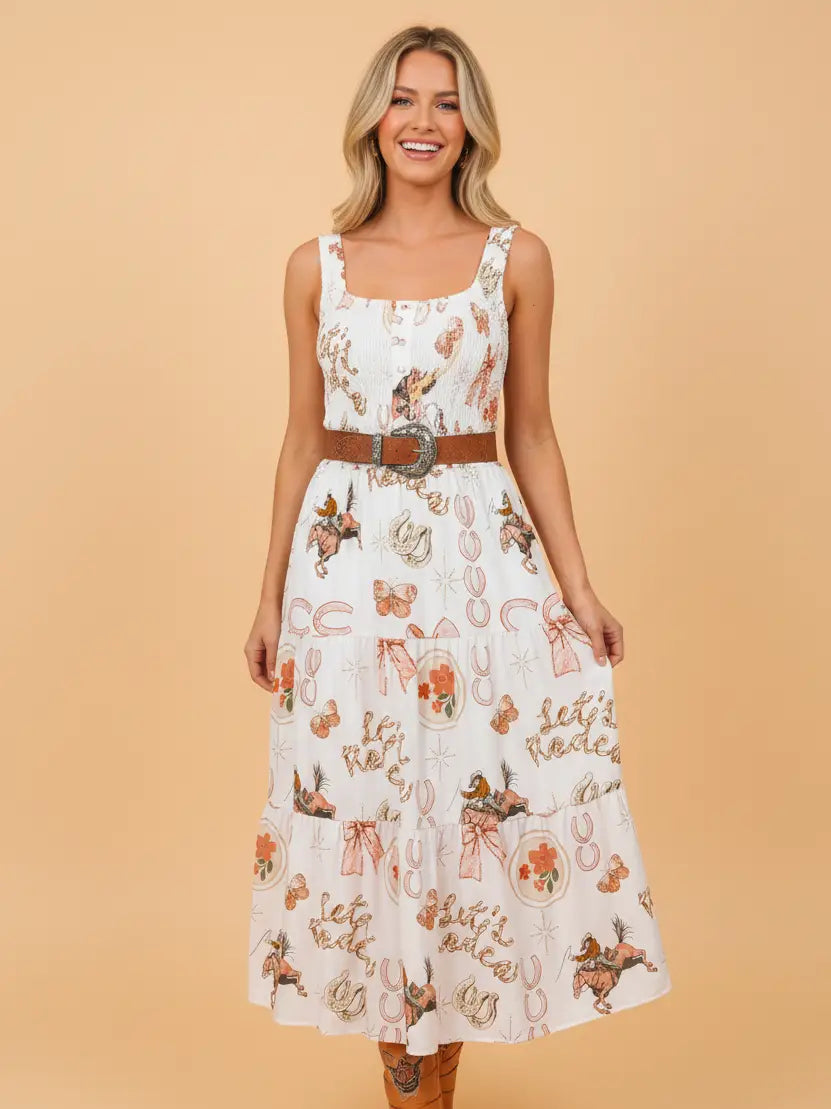 Buffalo Belle - Western Horseshoe Smock Dress