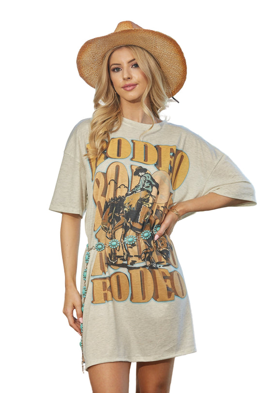 Buffalo Belle - Womens Rodeo Shirt Dress Oatmeal