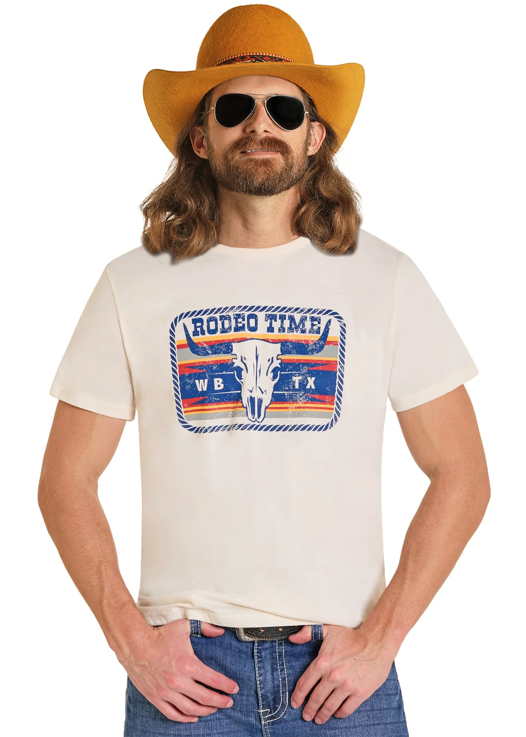 Rock & Roll - Mens Cream Rodeo Time Tee