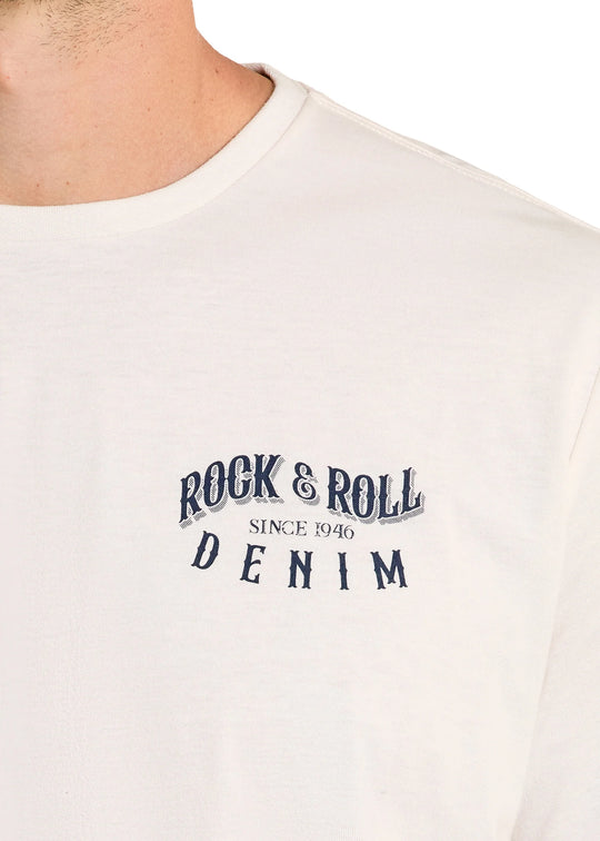 Rock & Roll - Men's White Bull Graphic Tee