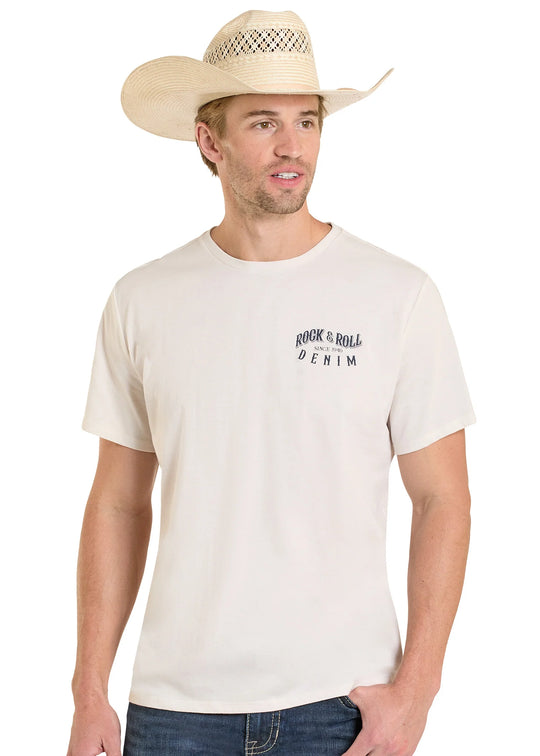 Rock & Roll - Men's White Bull Graphic Tee
