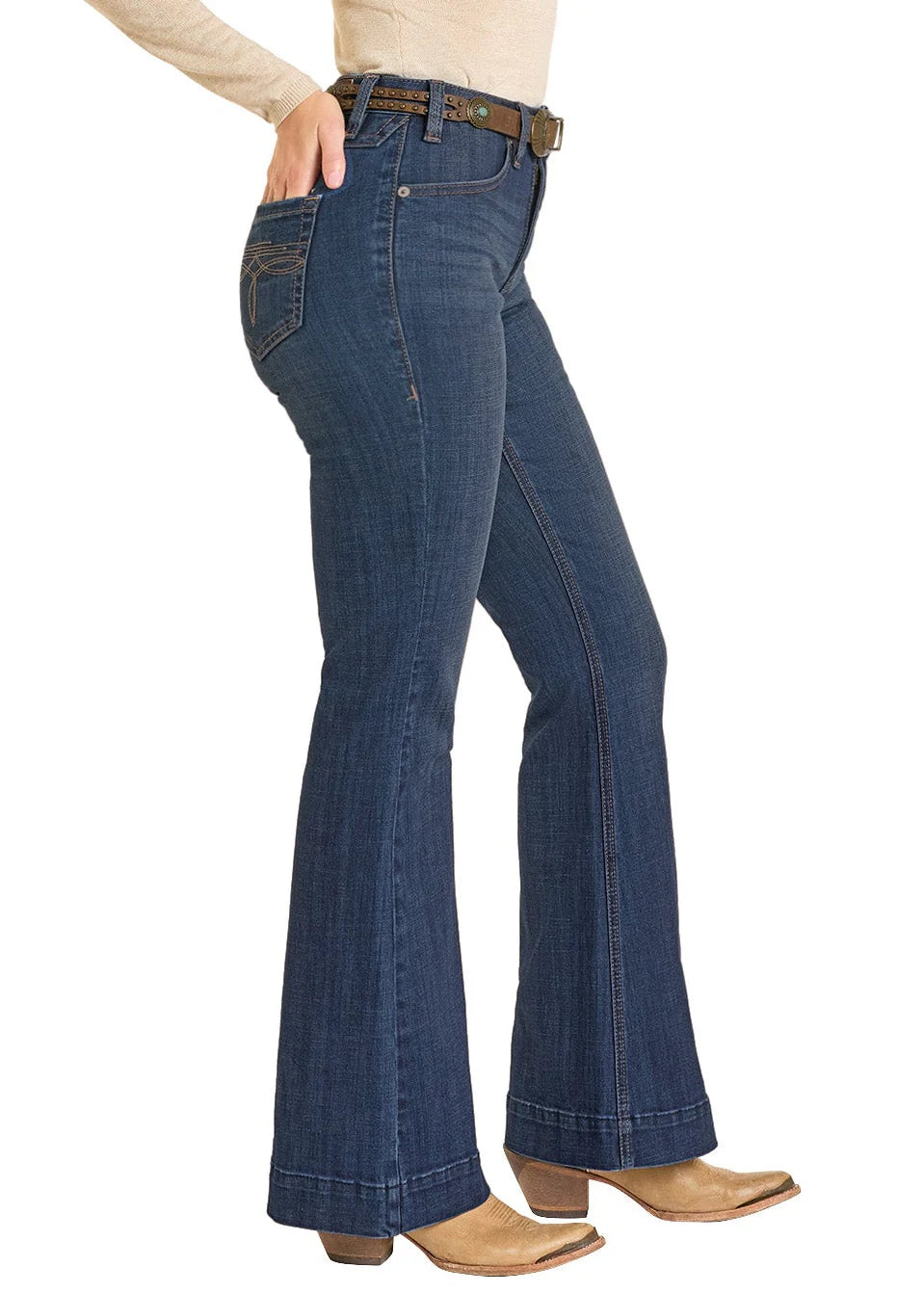Rock & Roll - Women's High Rise Boot Stitch Trouser Jeans