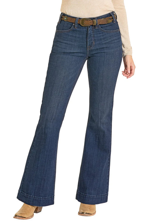 Rock & Roll - Women's High Rise Boot Stitch Trouser Jeans