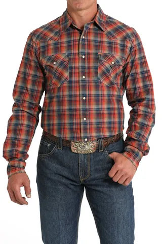 Cinch - Mens Red Plaid Modern Arena Shirt