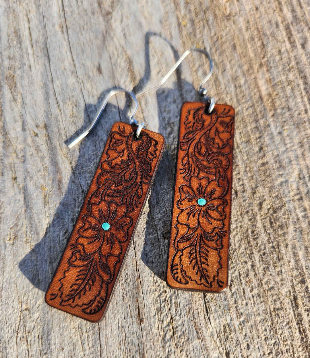 Cactus Creek - Annie Tooled Leather Earrings