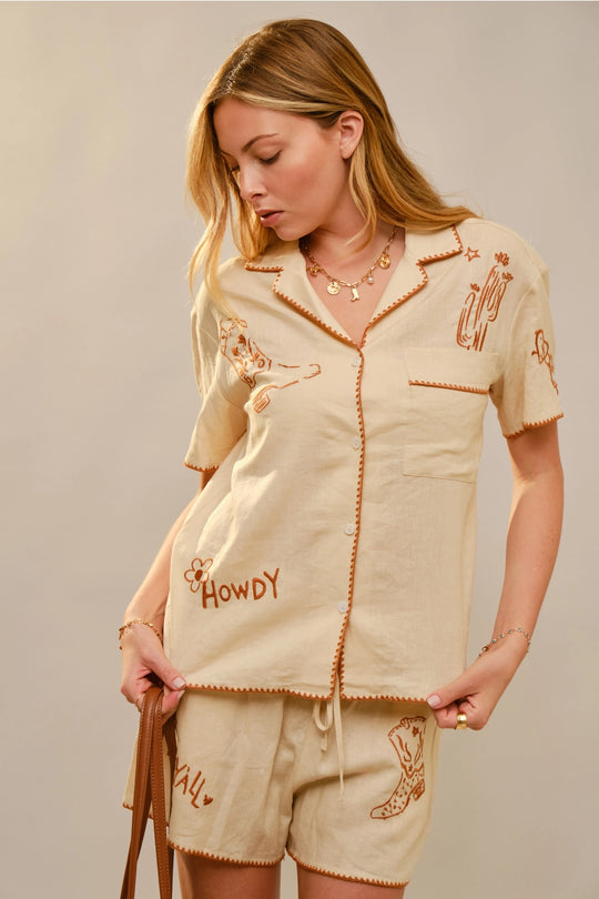 Buffalo Belle - Women's Wildflower Cowgirl Linen Set