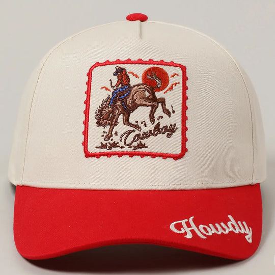 Buffalo Belle - Cowboy Patch Red Cap