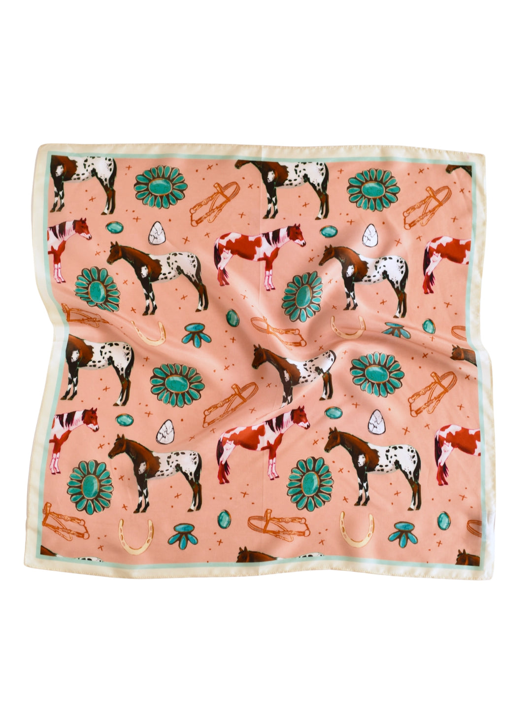 Wild Rag - Horses and Turquoise Peach