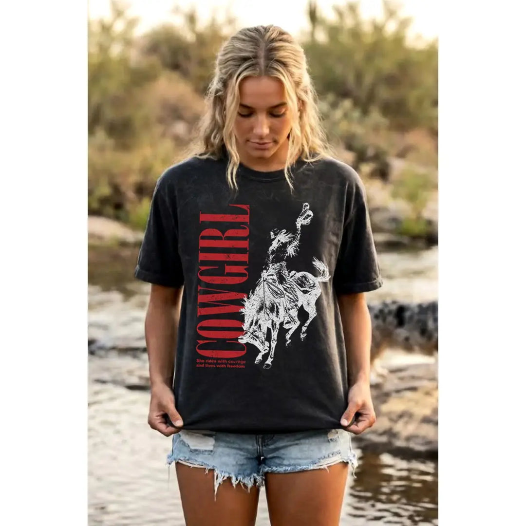 Buffalo Belle - Wilder Cowgirl Mineral Black Graphic Tee