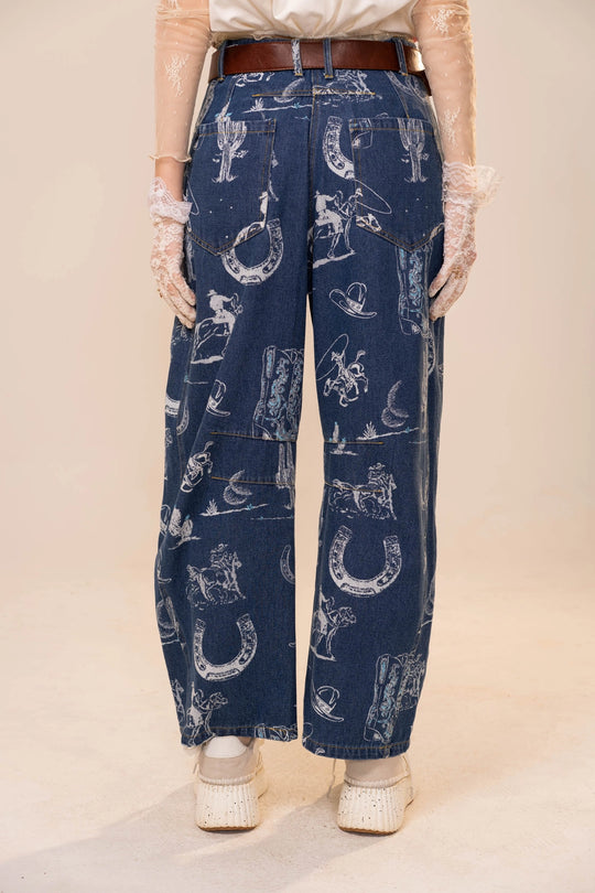 Buffalo Belle - Dark Dinero Denim Barrel Pants