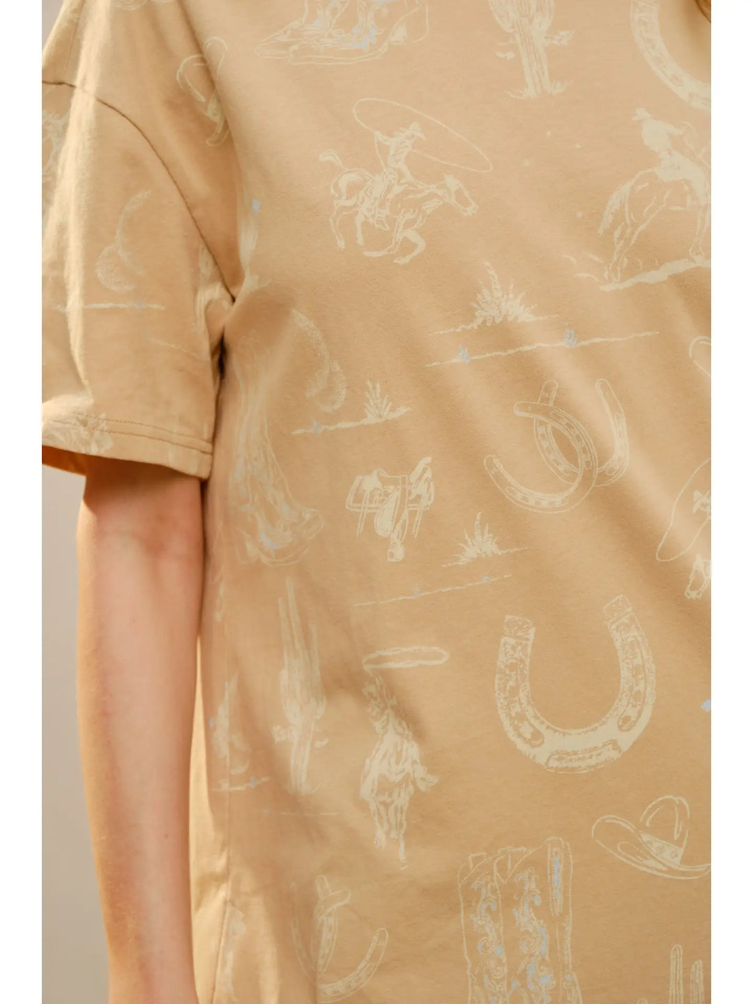 Buffalo Belle - Western Print Sand Tee Shirt Dress