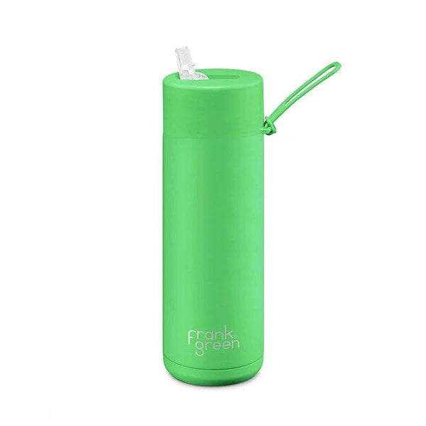 Frank Green - 20oz Reusable Bottle Straw Lid Neon Green