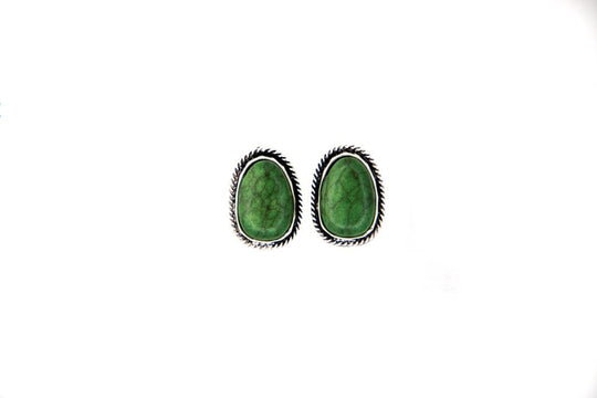 West & Co - Outlaw 1" Green Post Earrings