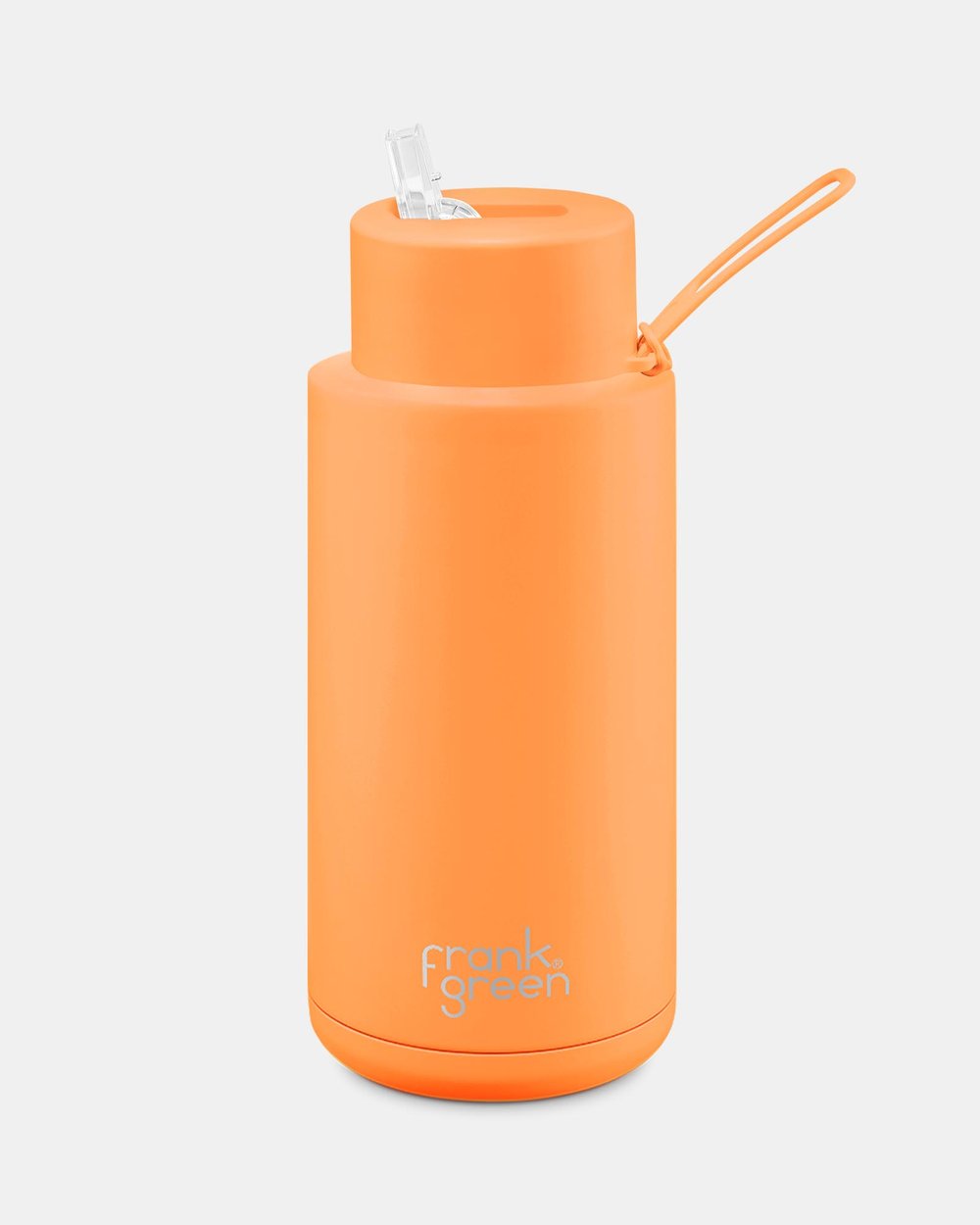 Frank Green - 34oz Reusable Bottle Straw Lid Neon Orange