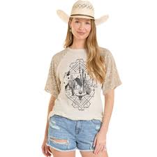 Rock & Roll - Women's Sequin Cactus T-Shirt