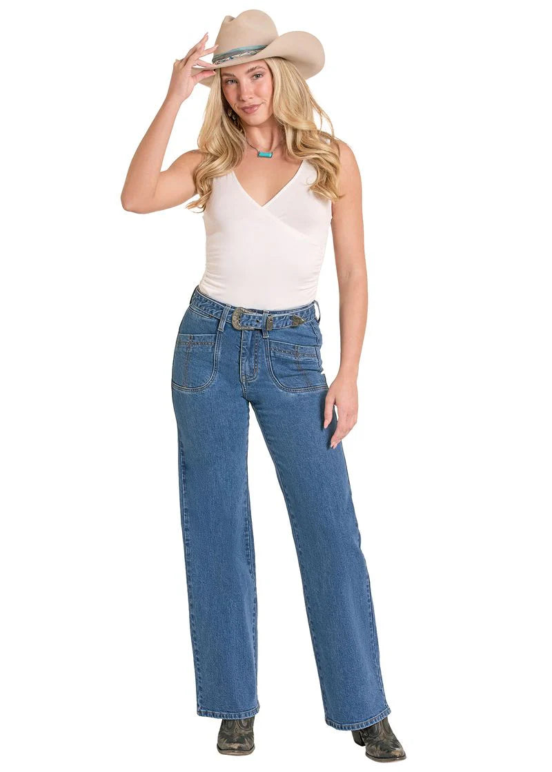 Rock & Roll - Women's Medium Vintage Belted Relaxed Wide Leg