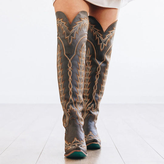 Lane Boots - Womens Lexington OTK Black Crackle Boots