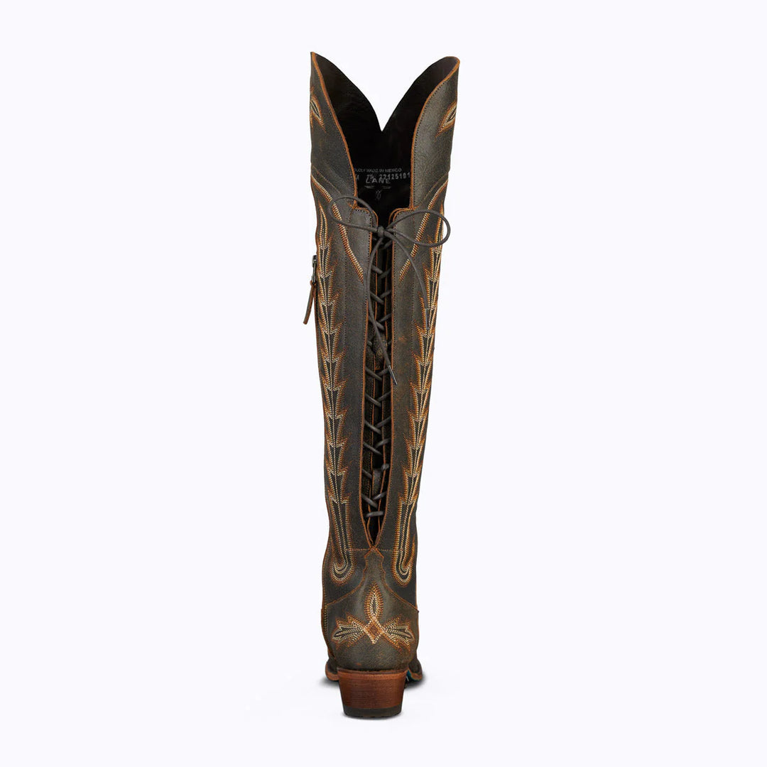 Lane Boots - Womens Lexington OTK Black Crackle Boots