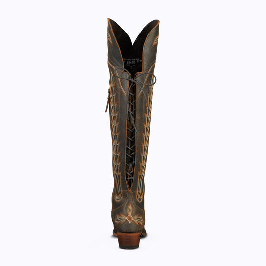 Lane Boots - Womens Lexington OTK Black Crackle Boots