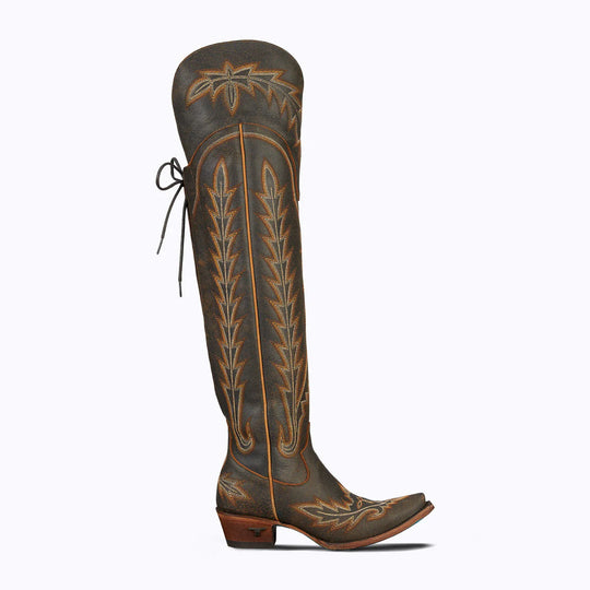 Lane Boots - Womens Lexington OTK Black Crackle Boots